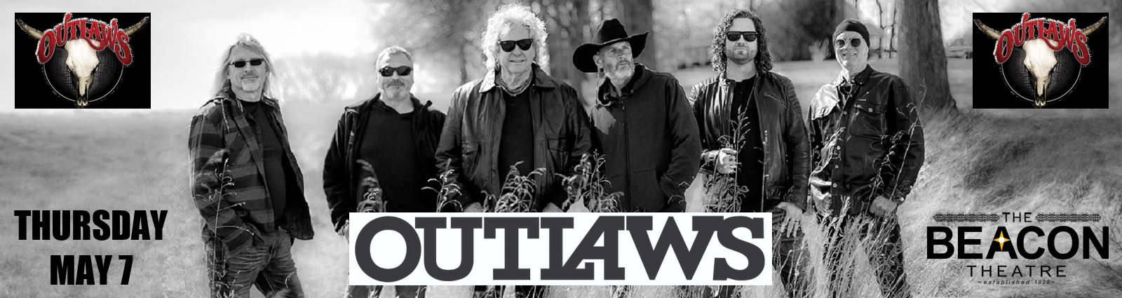 Promo banner for the Outlaws concert: Thursday, May 7 at the Beacon Theatre.